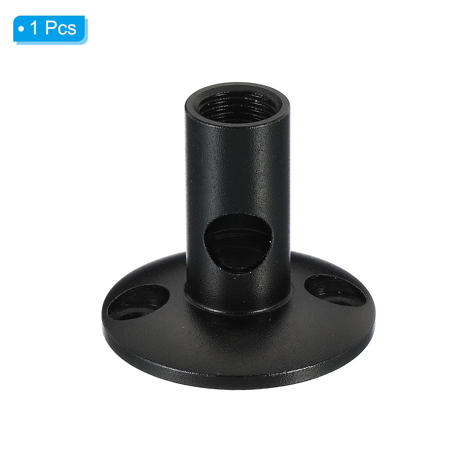 M10 Female Thread Nut Microphone Flange Mount Screw Round Base Black