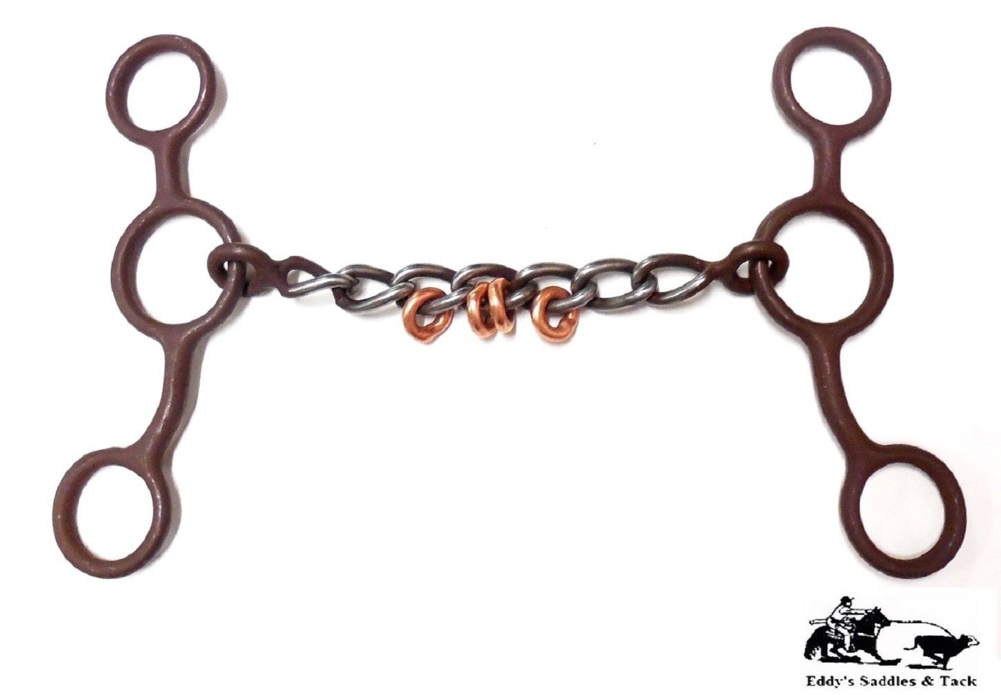 JR Cowhorse 5" Sweet Iron Chain w/Copper Loops Antique Brown Coated