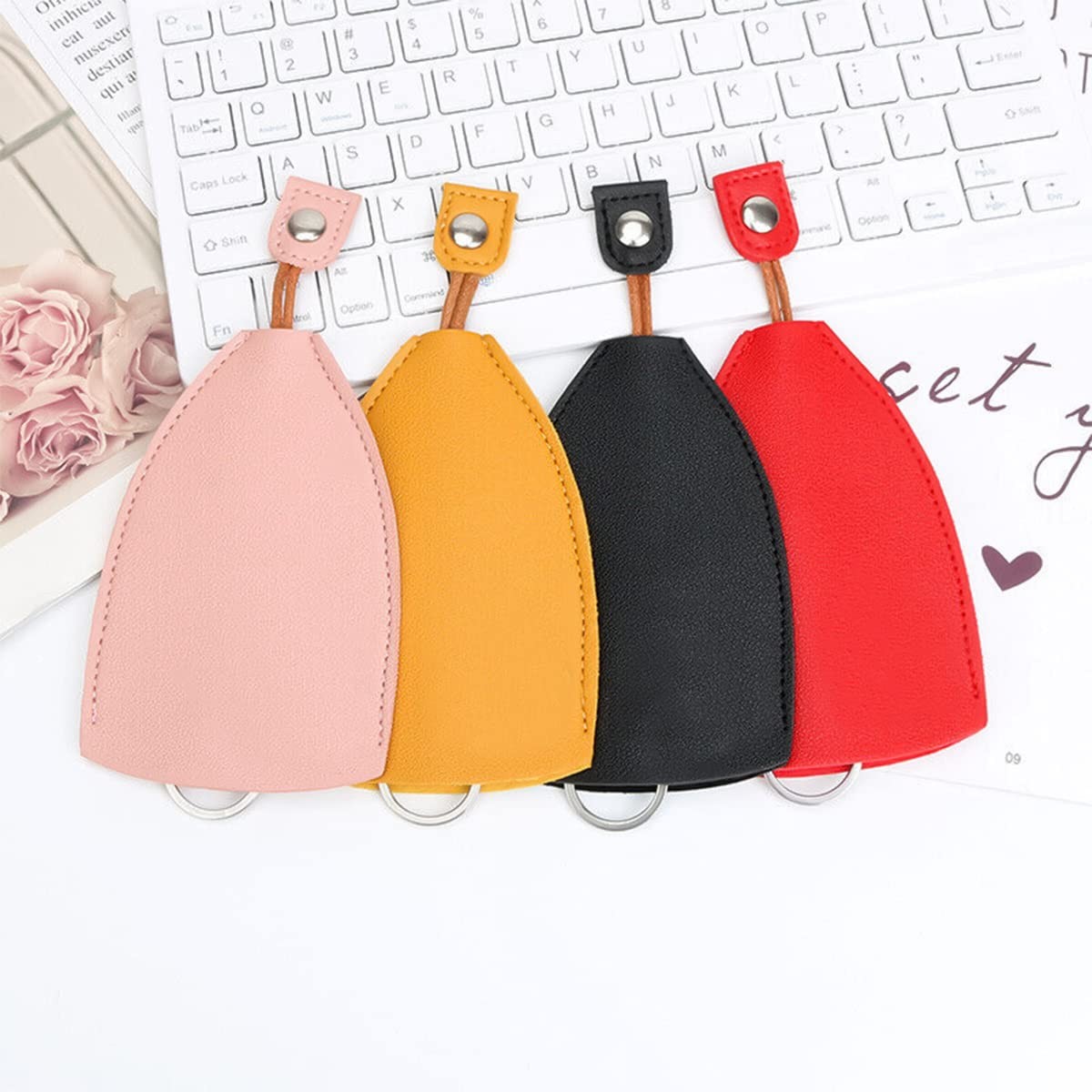 Moioee Car Key Case, 2PCS Creative Pull-Out Sleeve 7*11cm, Yellow