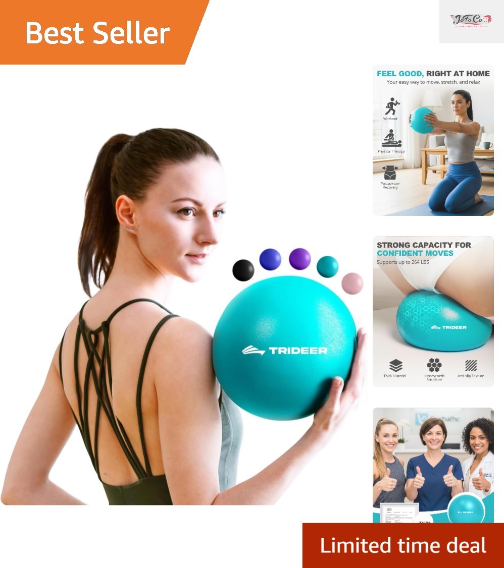 Anti-Burst Yoga & Fitness Ball 9-Inch – Ideal for All Ages & Physical Therapy