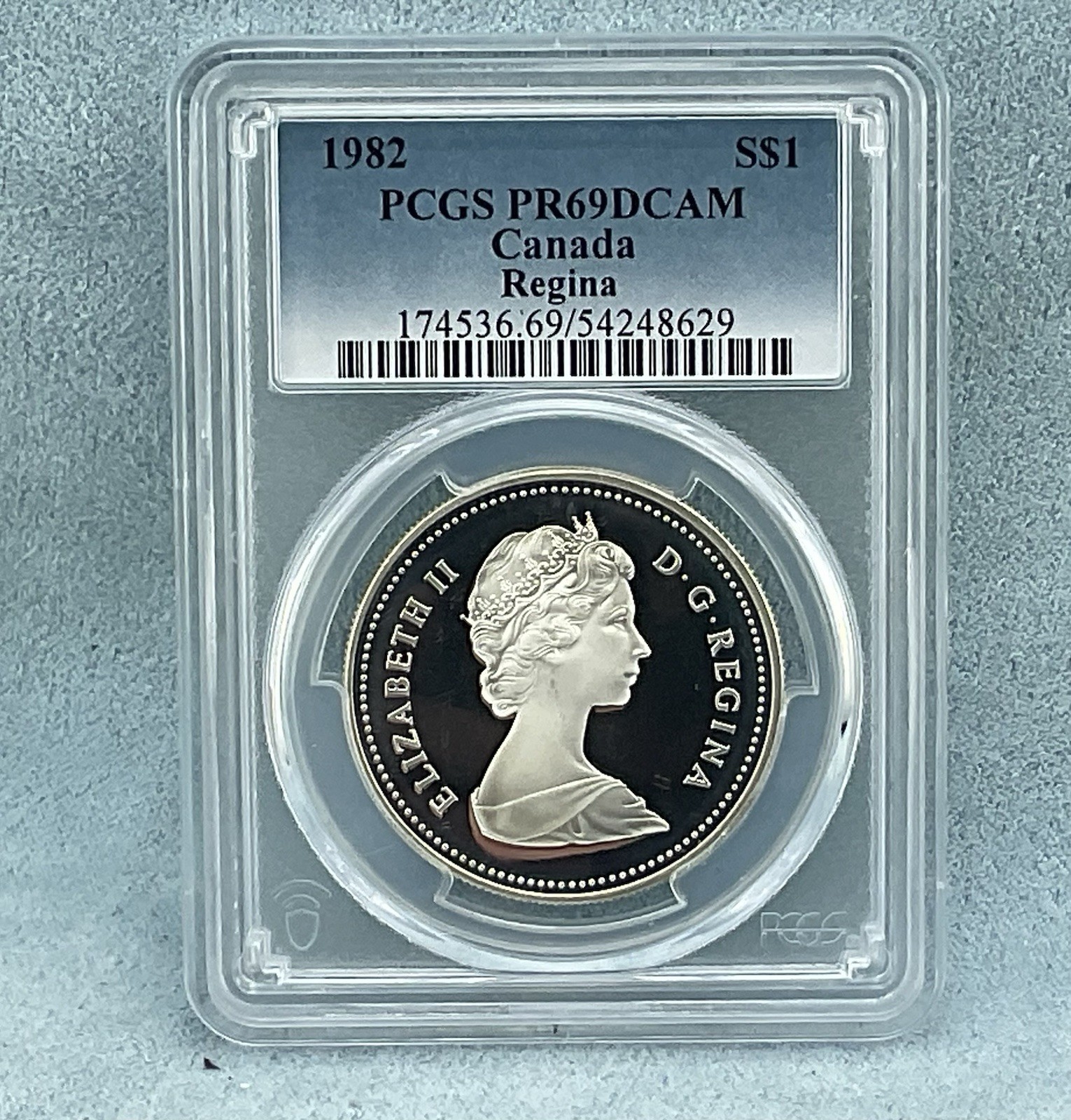 1982 1$ DOLLAR REGINA CENTENNIAL CANADA PCGS PR-69-DCAM DEEP CAMEO