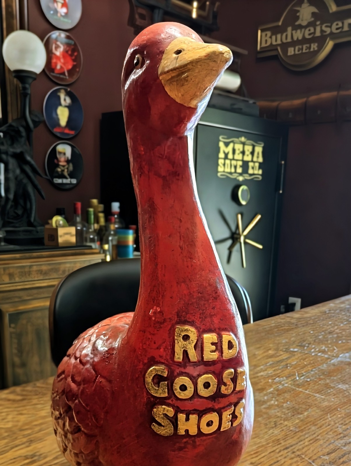 Antique Red Goose Shoes Advertising Statue