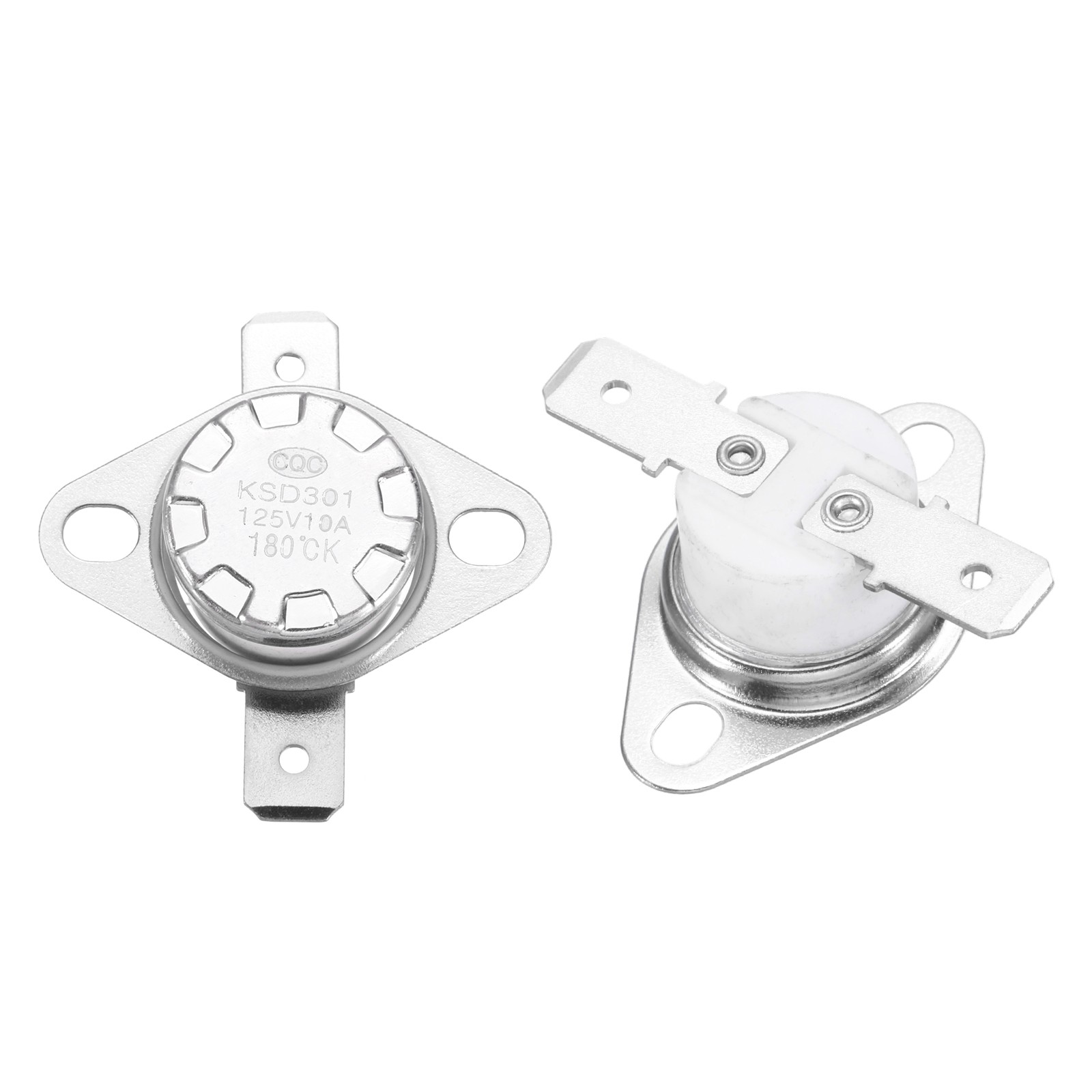 2Pcs KSD301 Thermostat 180°C/356°F 10A Normally Open N.O Switch Ceramic