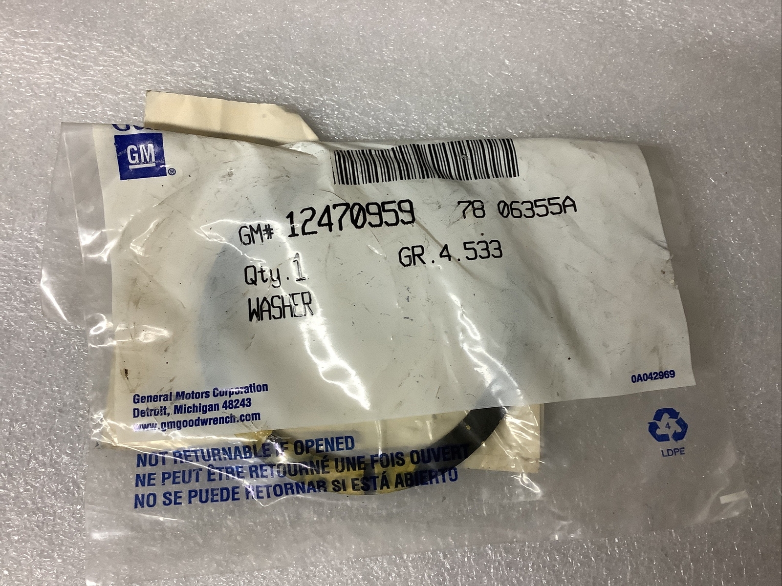 Genuine GM Transfer Case Input Shaft Thrust Bearing Front Washer (1998 - 2021)