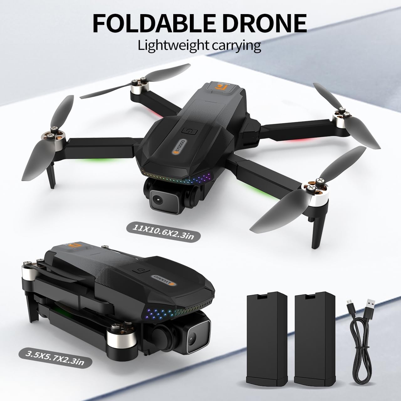 1080P Camera Drone Foldable Quadcopter with 2 Batteries Carrying Case