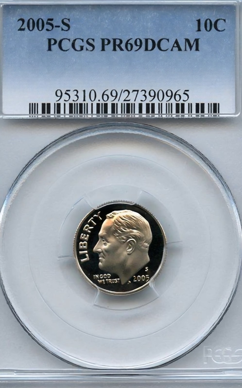 2005 S 10C Roosevelt Dime PCGS PR69DCAM