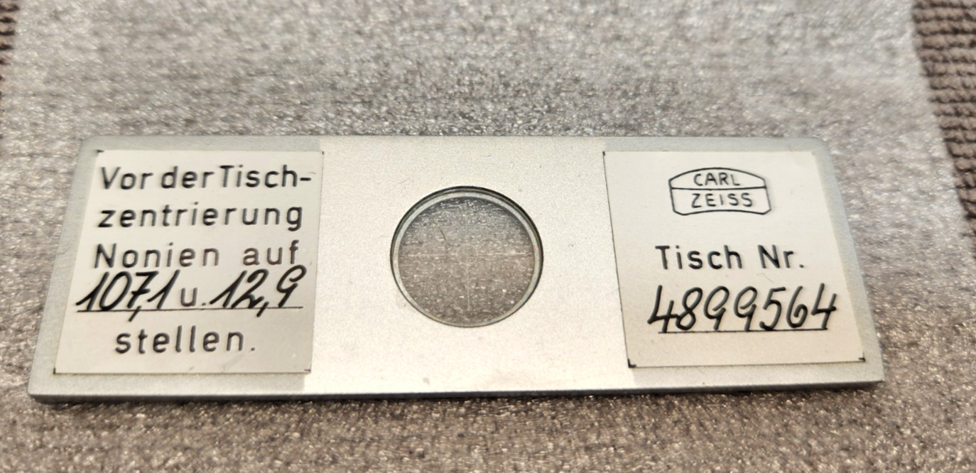 Carl Zeiss Stage Centering Slide 4899564 Germany FREE SHIP!