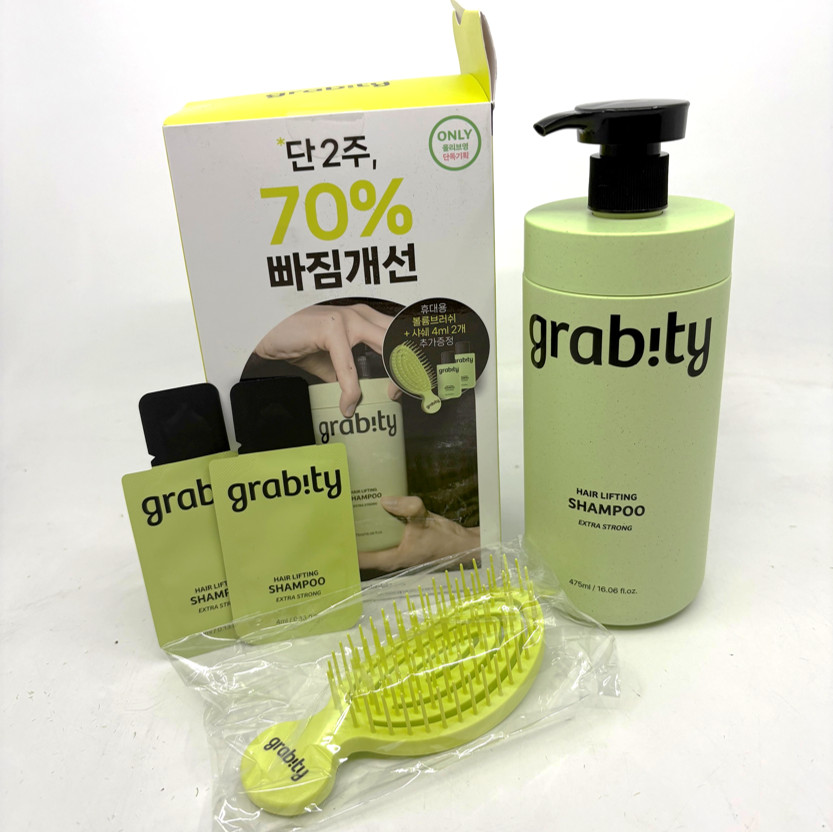Gravity Hair lifting Shampoo Extra Strong  Hair Volume 475 Brush + 2 Sachets Set