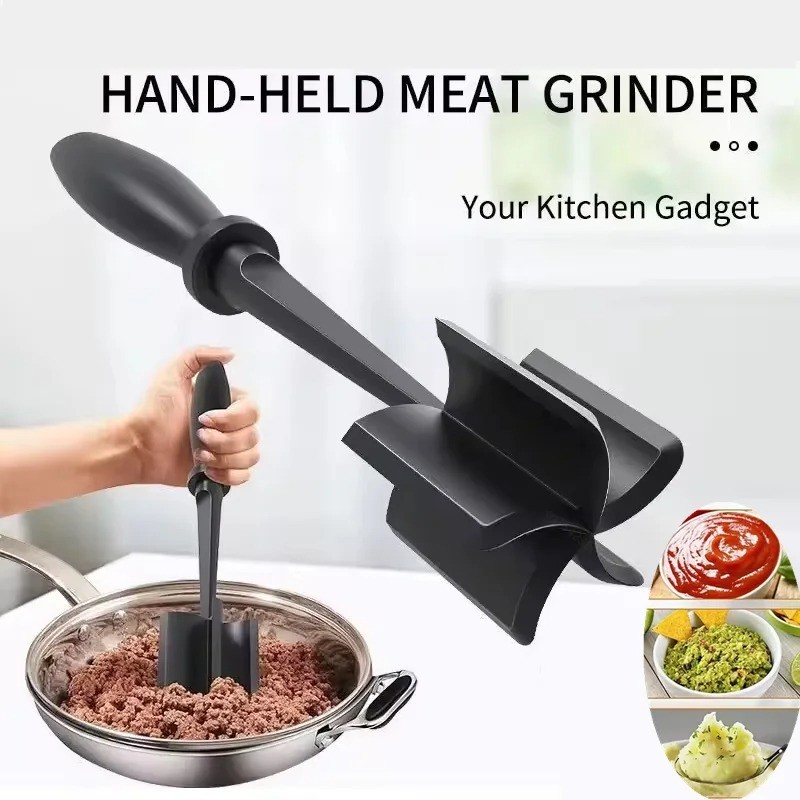 Pampered Chef Mix Chop Meat Chopper Black Nylon Crumble Mixer Masher