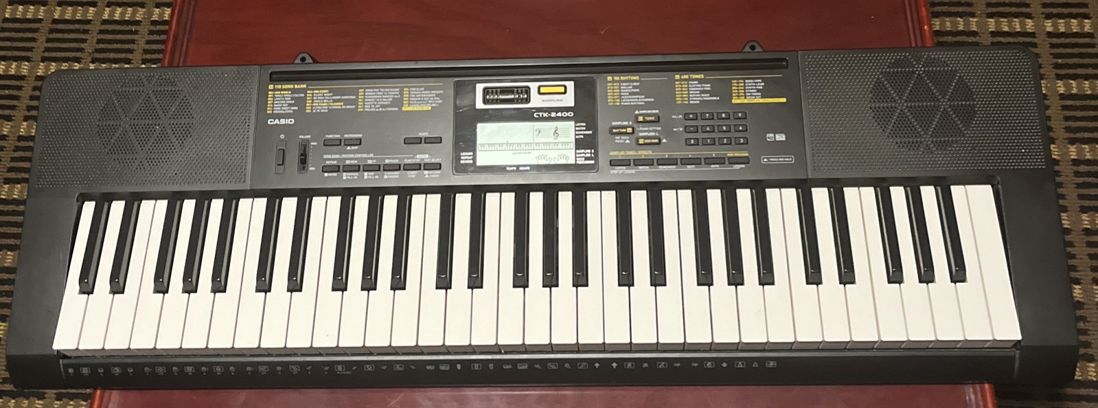 Piano Keyboard Casio CTK-2400 61-key w/Sampling & Lessons
