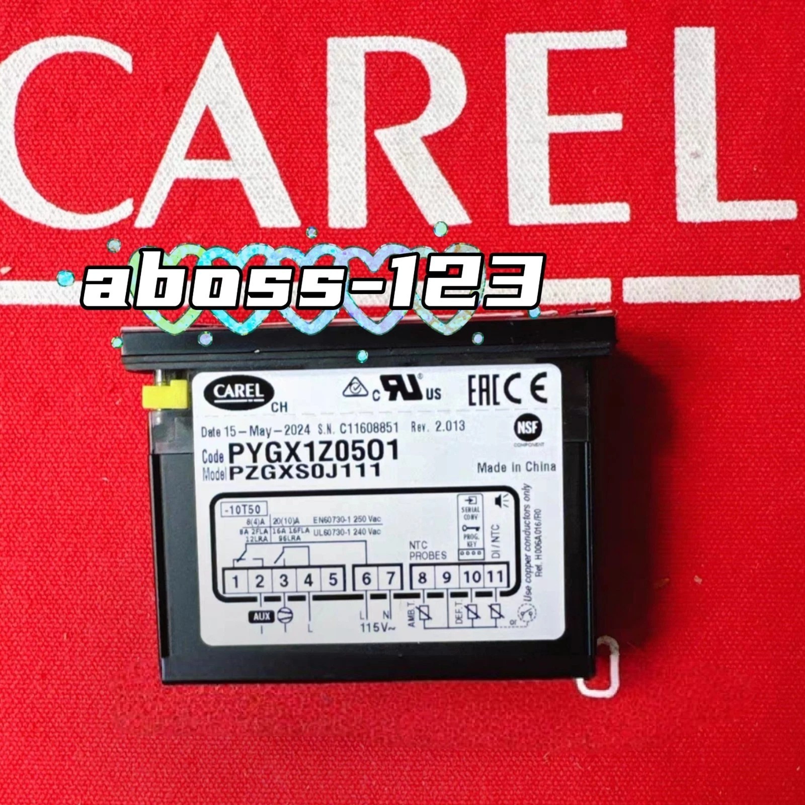 CAREL PYGX1Z0501 PZGXS0J1111 Temperature Controller#1pcs New In Box
