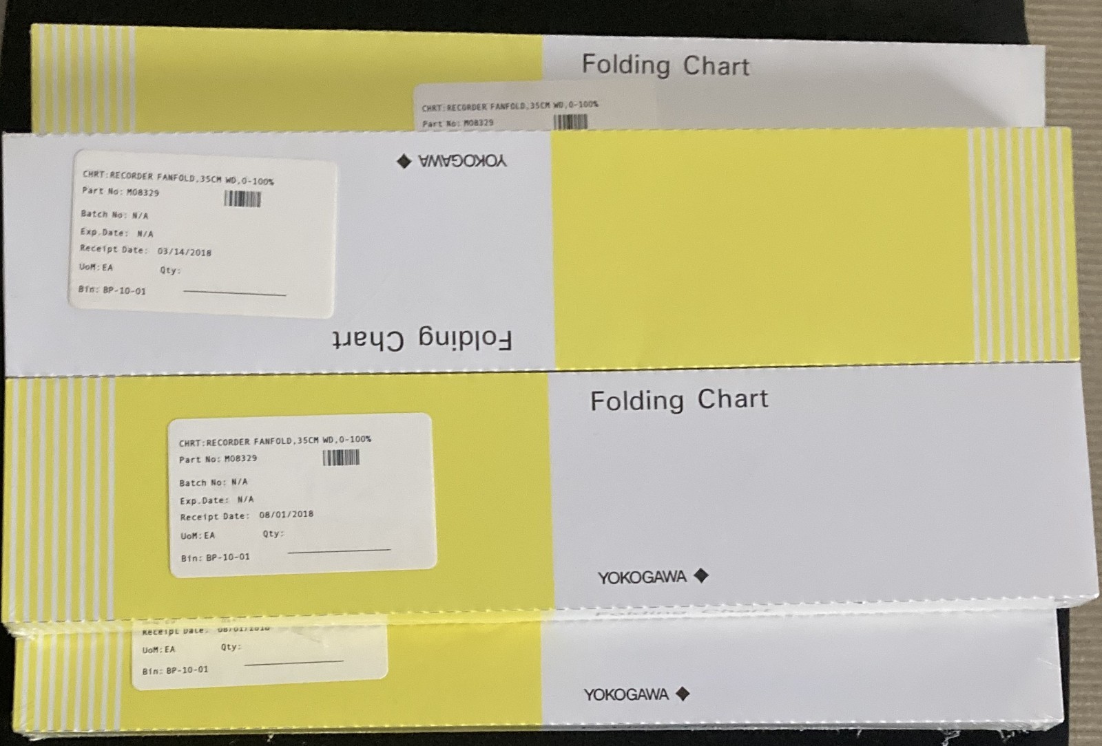 Yokogawa folding chart paper (B9627AY)  Lot of 5