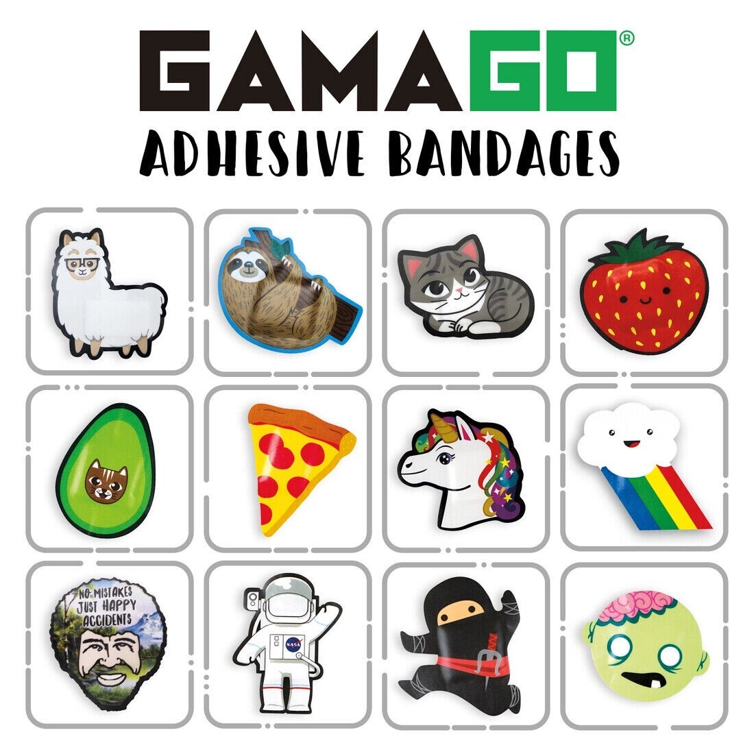 Pizza Pattern Self-Adhesive Fun Novelty Bandages 18pcs