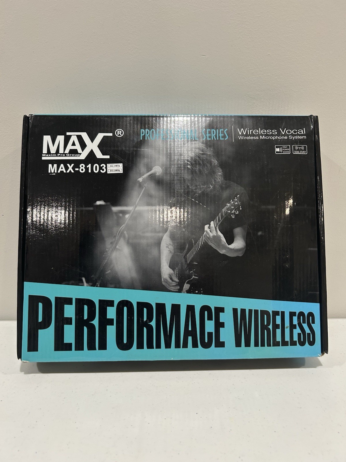 MAX MAX-8103 Dual Wireless Microphone System w/ 2 Mics Receiver Remote Box