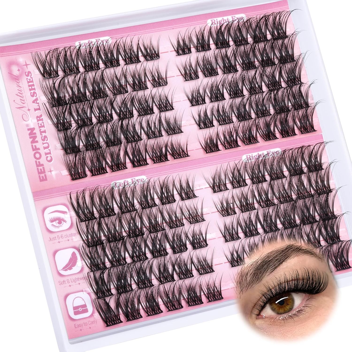 Wispy Lash Clusters Natural Eyelash Clusters C-Curly Cluster Eyelash Extensions