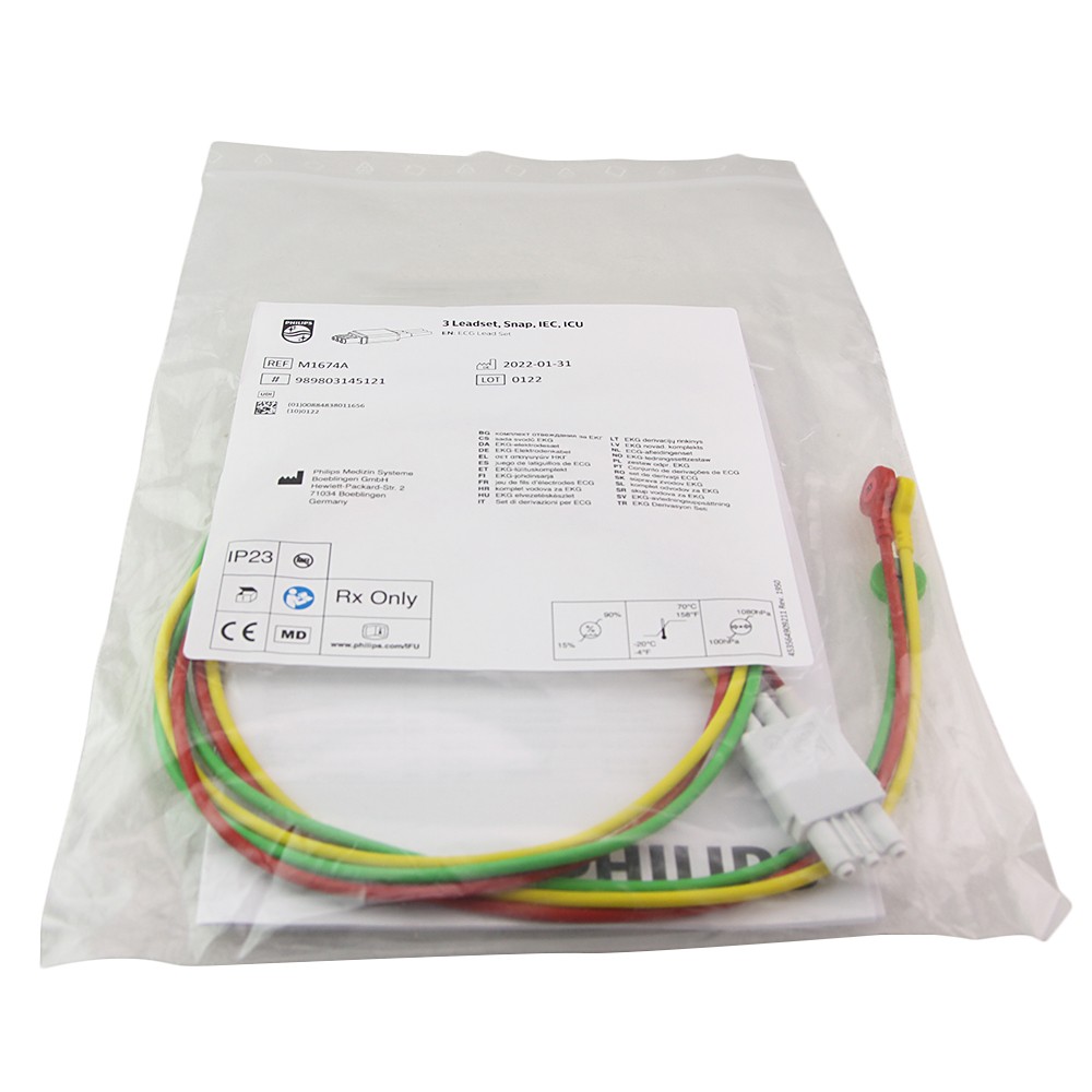 1PC M1674A For PHILIPS CBL 3 Leadset, Snap, IEC, ICU  REF 989803145121