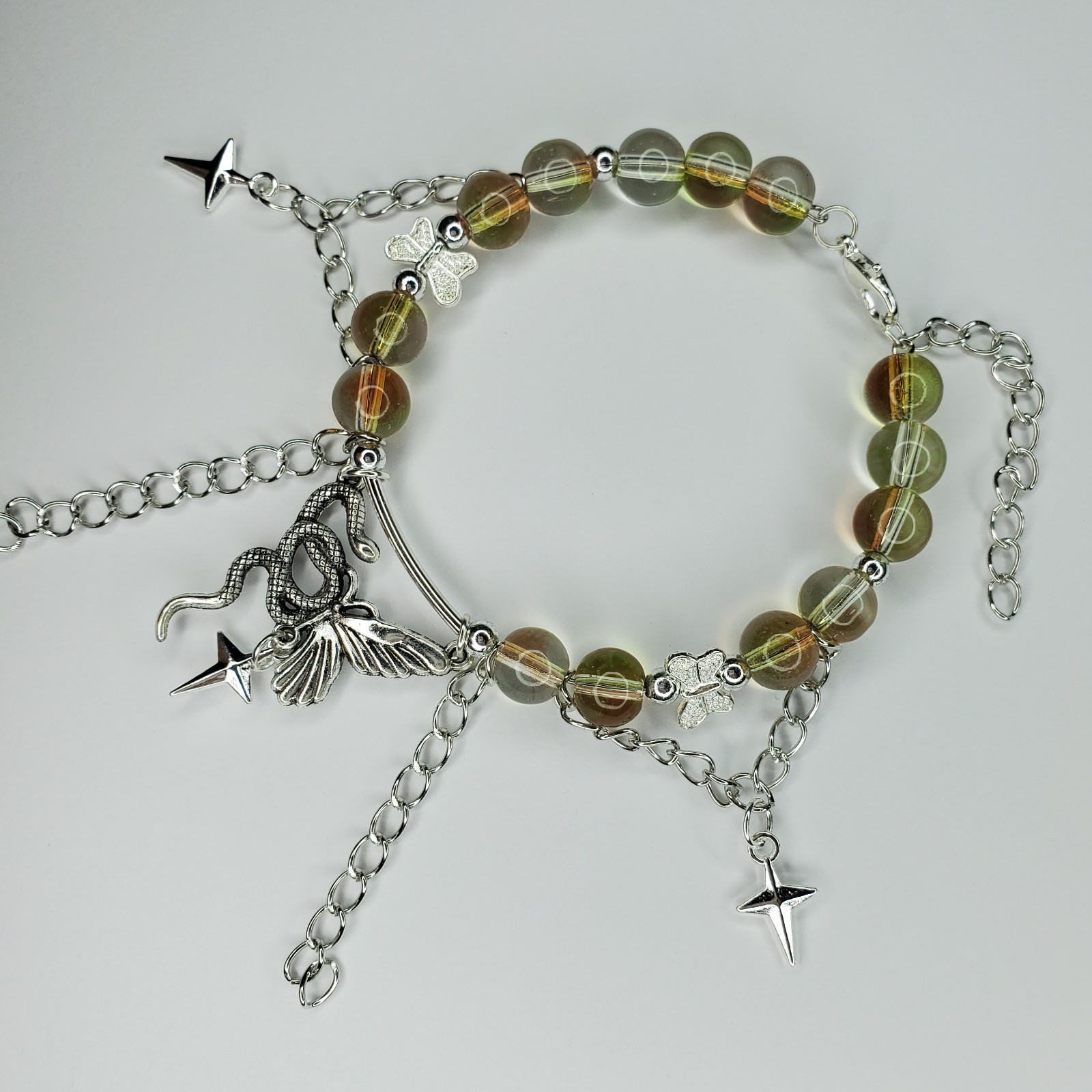 Hand crafted artisan unique gemstone bracelet