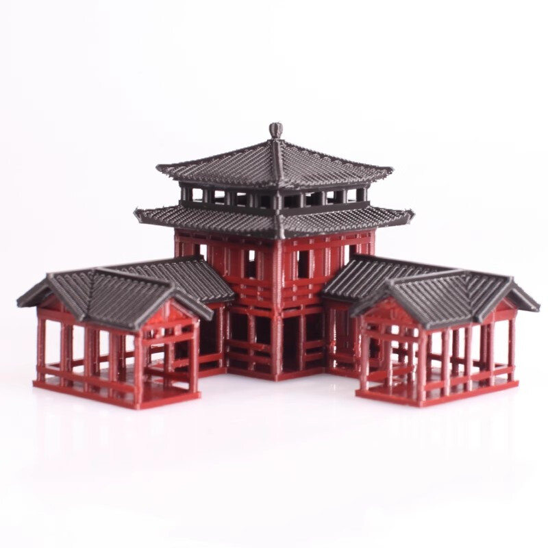 Chinese Ancient Architectural Model Aquarium Building Micro Landscape Bonsai
