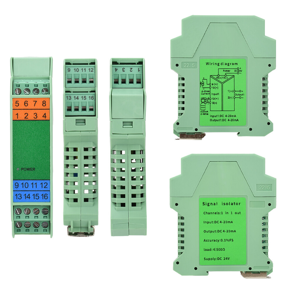1 IN 2 OUT DC Current Voltage Signal Isolator 4-20mA Analog Signal Transmitter