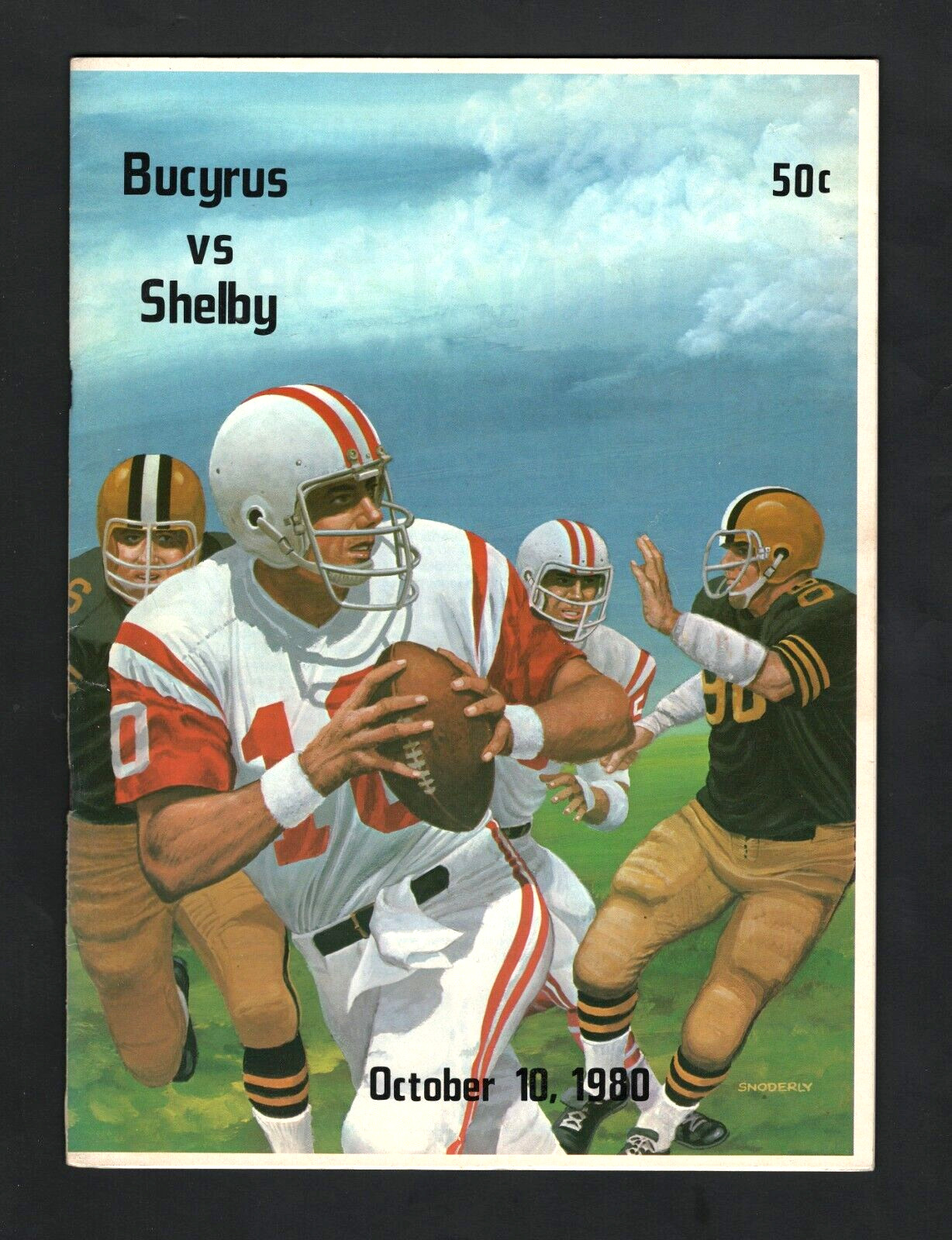 10/10/1980 Bucyrus vs Shelby, Ohio High School Football Program #M1629