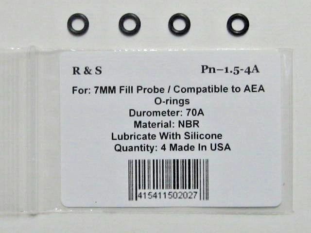 4 - 7MM Fill Probe O-Rings  / For AEA 7MM Fill Probe / R&S 1.5-4A