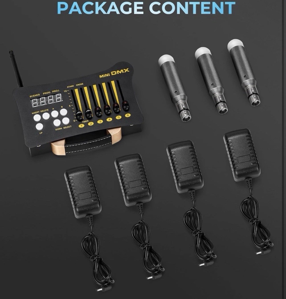 DMX Controller Mini Portable DMX 512 Controller with 3Pcs DMX Controller Dfi DJ