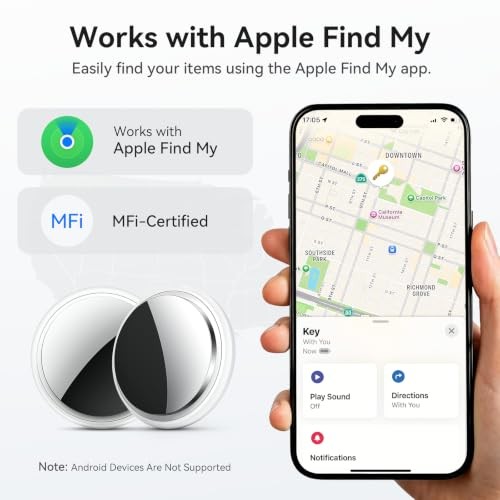 Air Tracker Tag-2 Pack, Smart Item Tags [Apple MFi Certified] | With Silver