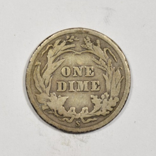 1909-S BARBER DIME ~ NICE ORIGINAL SOLID VG+!