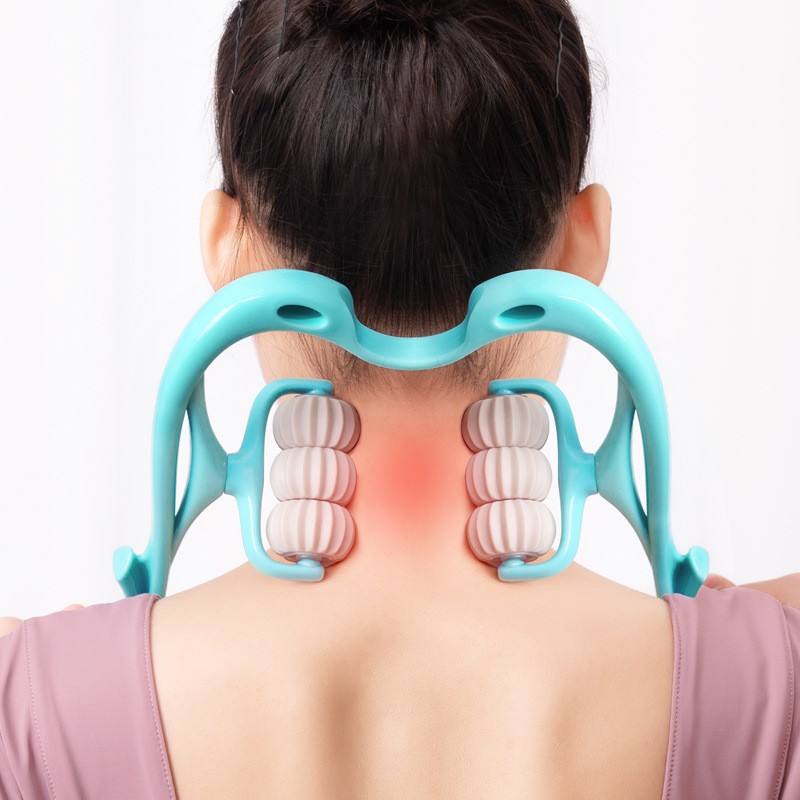 Multifunctional Manual Six-wheel Neck Massager Neck Pain Relieve Roller Massager