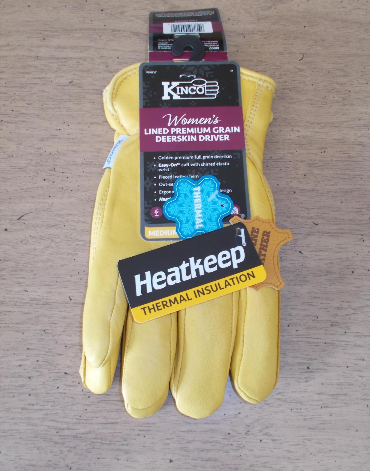 Kinco 90HKW-M Lined Premium Grain Deerskin Leather Driver Women's Glove ~ NWT