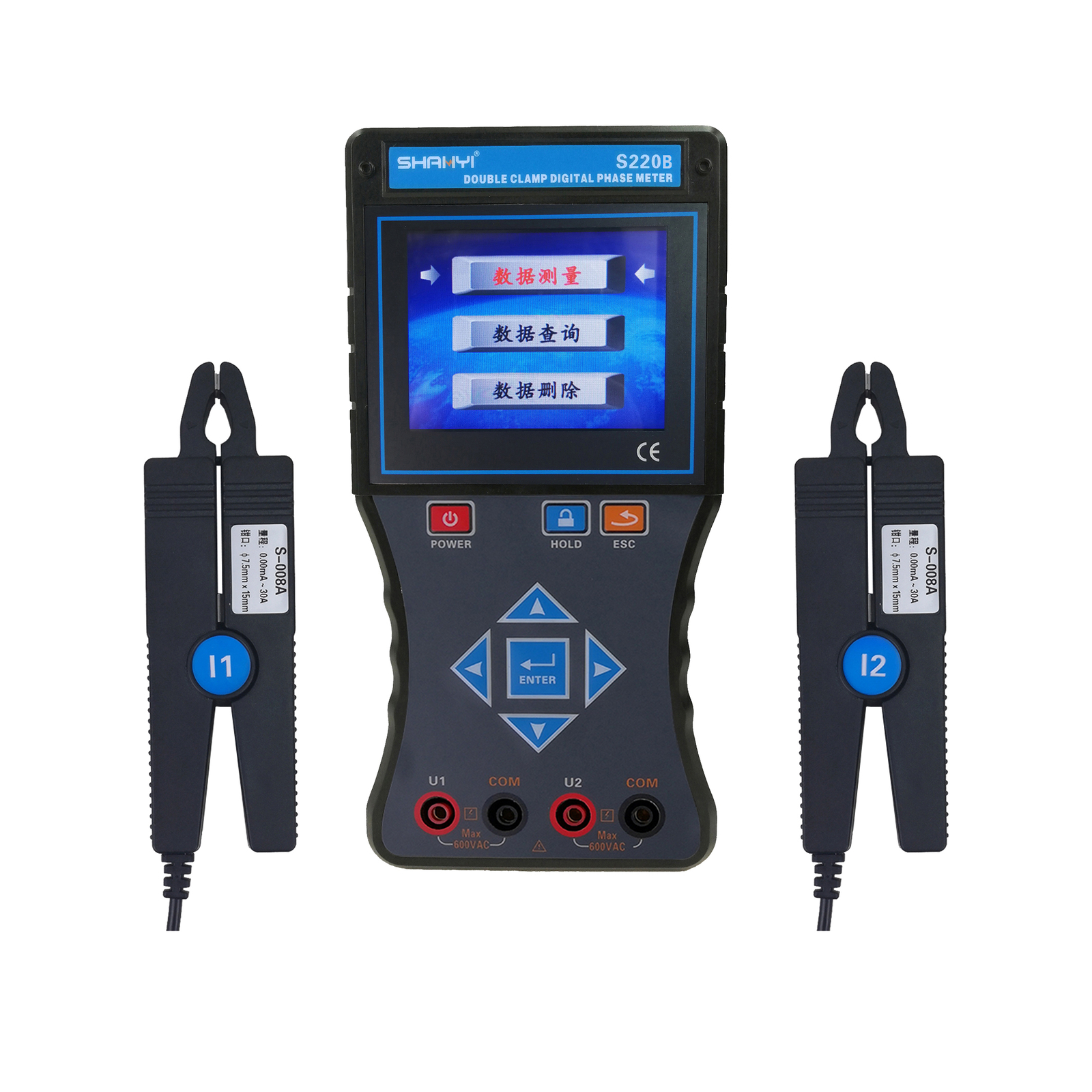 SHANYI  S220B Dual Clamp Smart Phase Voltammeter New✦Kd