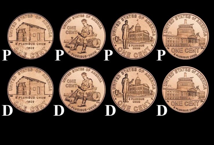 2009 P & D Uncirculated Lincoln Bicentennial Set Of 8 Coins Images For Reference
