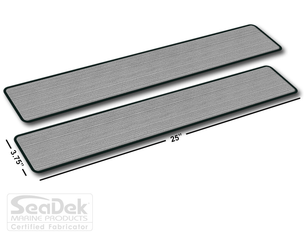SeaDek Boat EVA Step Pads - Non Skid 2-Pc Stick On  - StormGray-Black - Blank
