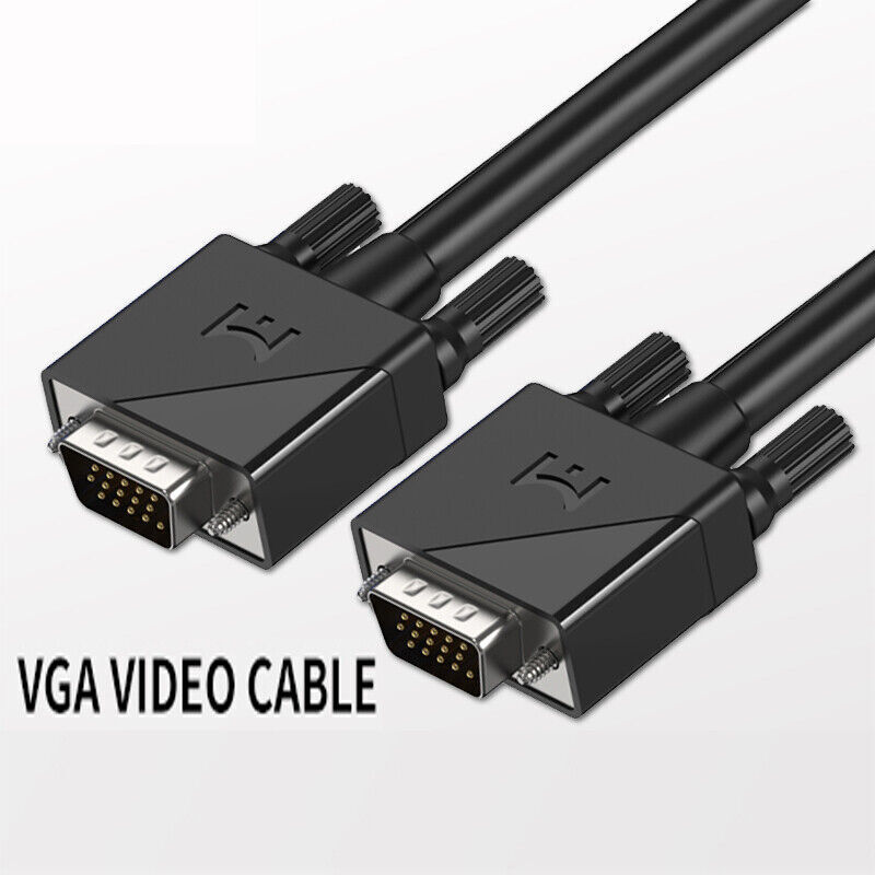 VGA (3+6) Male to Male Cable 1080p Full HD For Computer Monitor Connection US