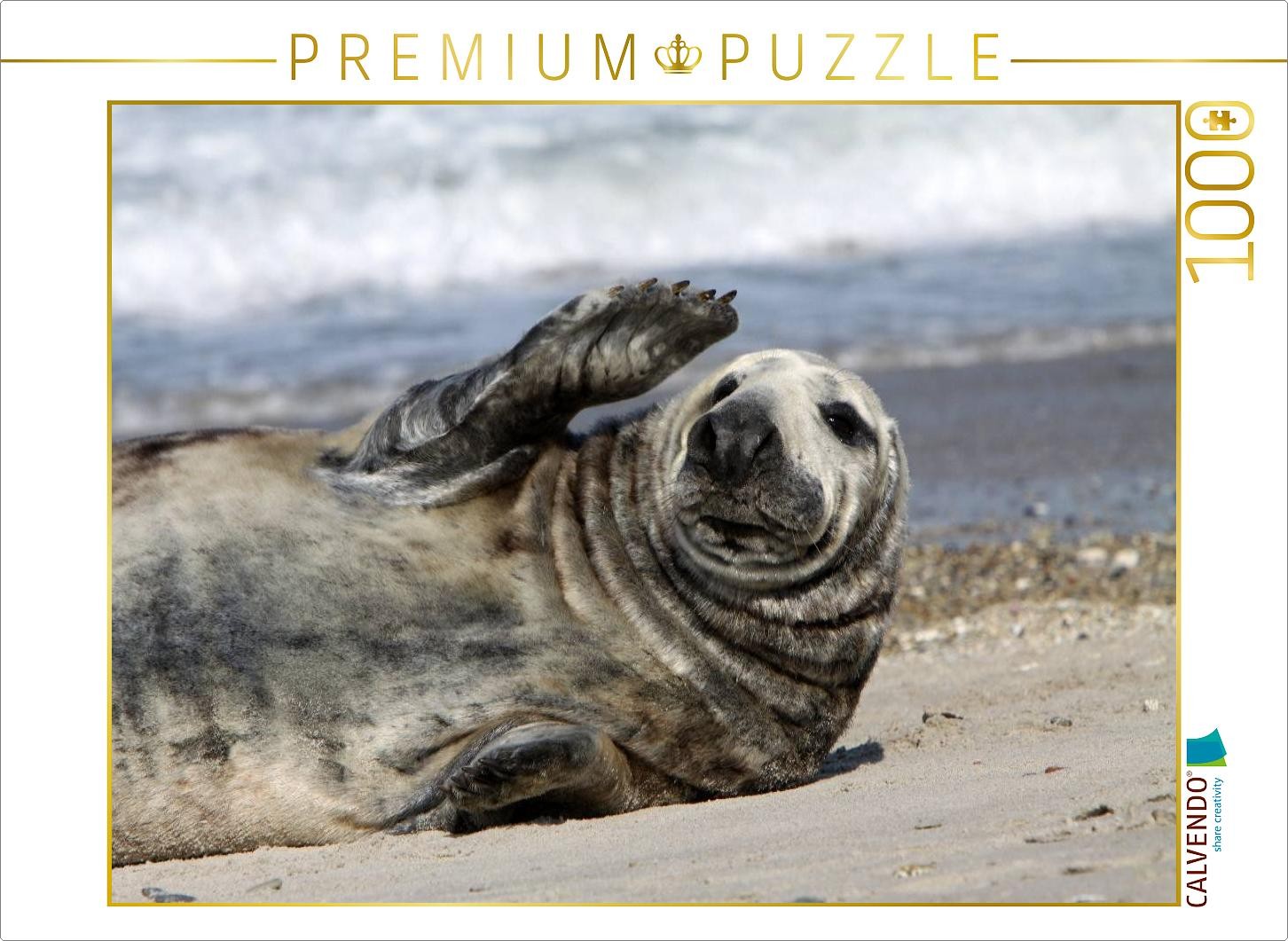 CALVENDO Puzzle Winkende Robbe | 1000 Teile Lege-Größe 64x48cm Foto-Puzzle für g