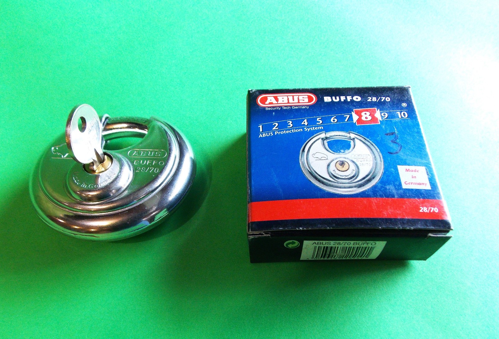 ABUS BUFFO 28/70 Diskus Round padlock High Grade German Stainless Steel