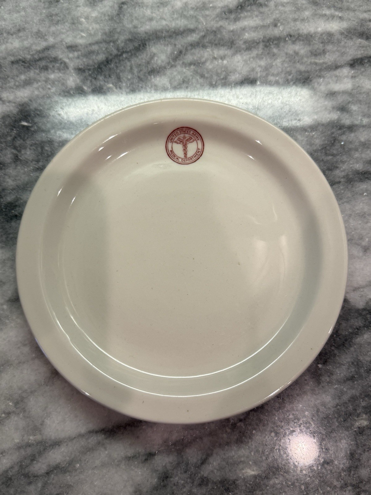 Vintage United States Army Medical Dept China Snack Plate Sterling Co Set Of 5