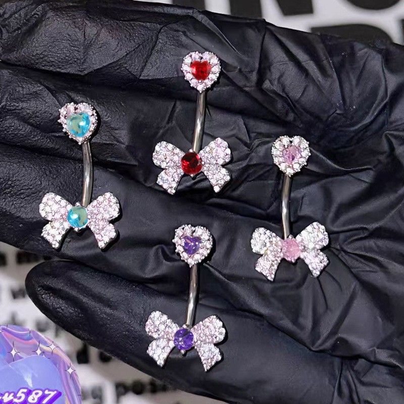 Exquisite Bow Belly Button Ring Navel Rings Fashion Body Piercing Jewelry Gifts