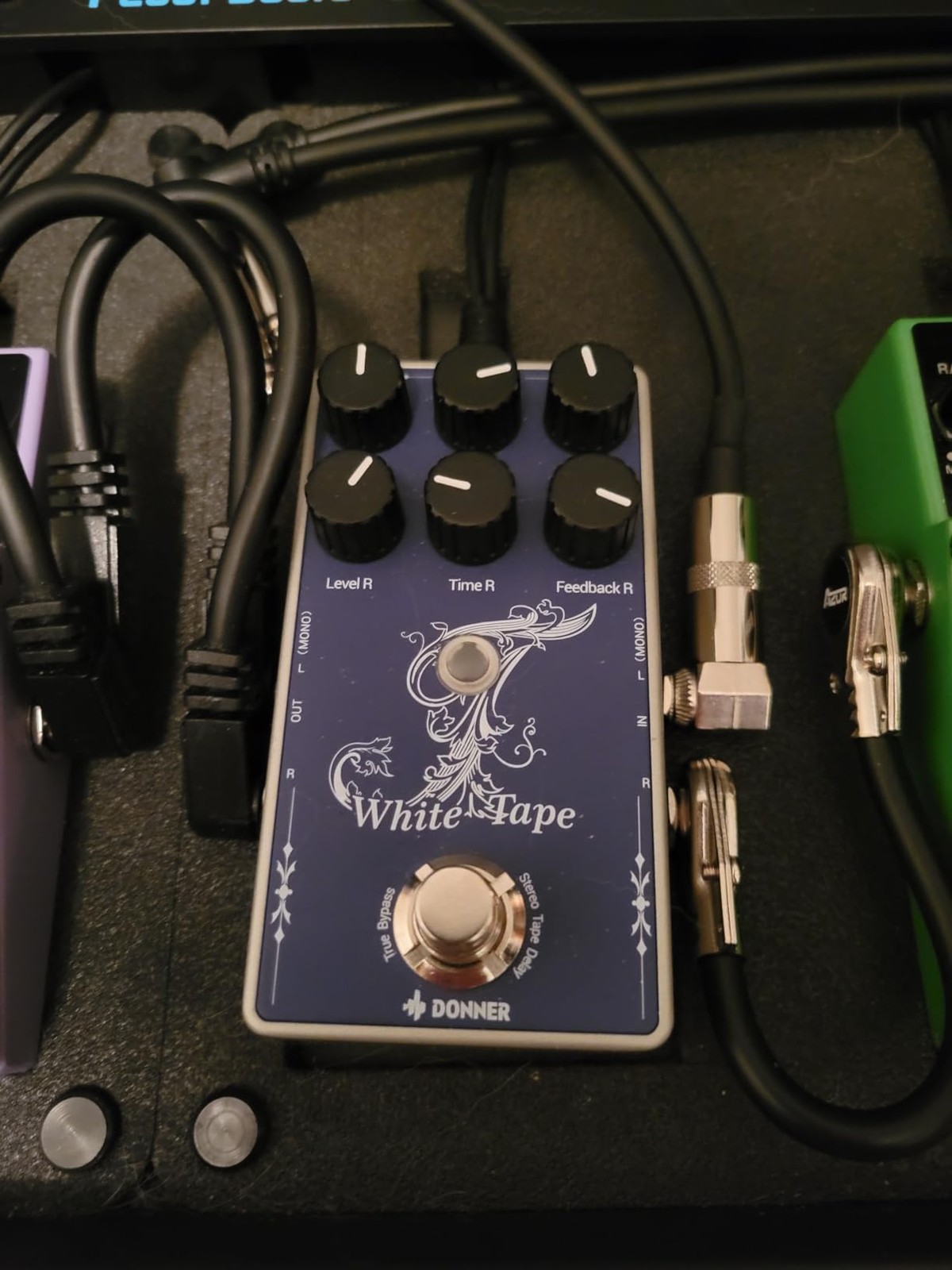 Donner White Tape Delay Pedal Effects Pedal 2 Channels Echo Effect True Bypass