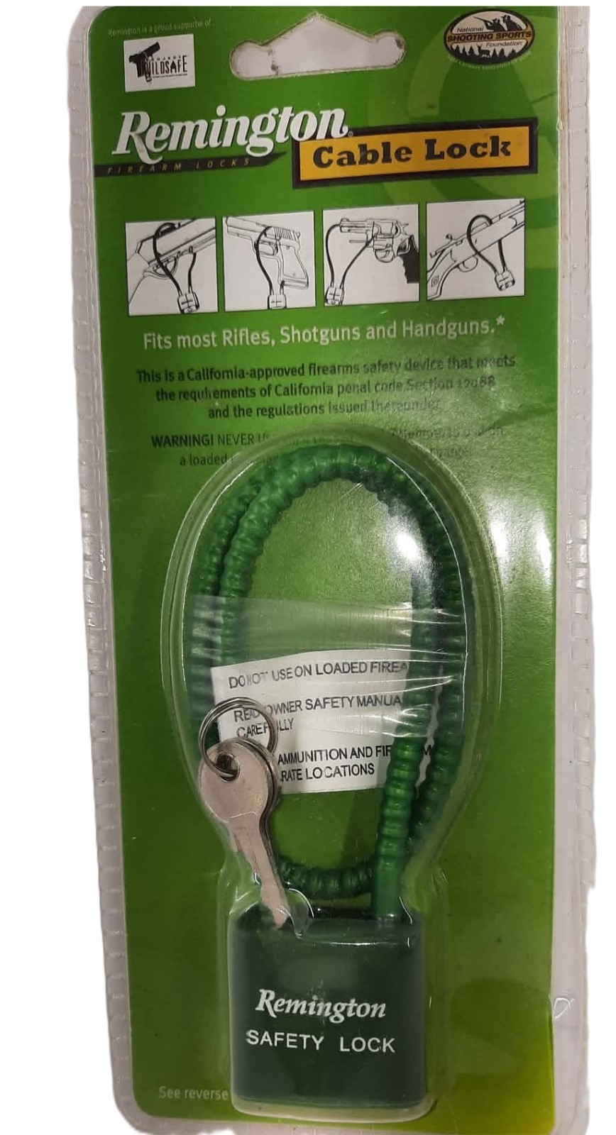 Remington Firearm Cable Lock, Riffle, Shotguns, Handguns Safety Lock  Sealed