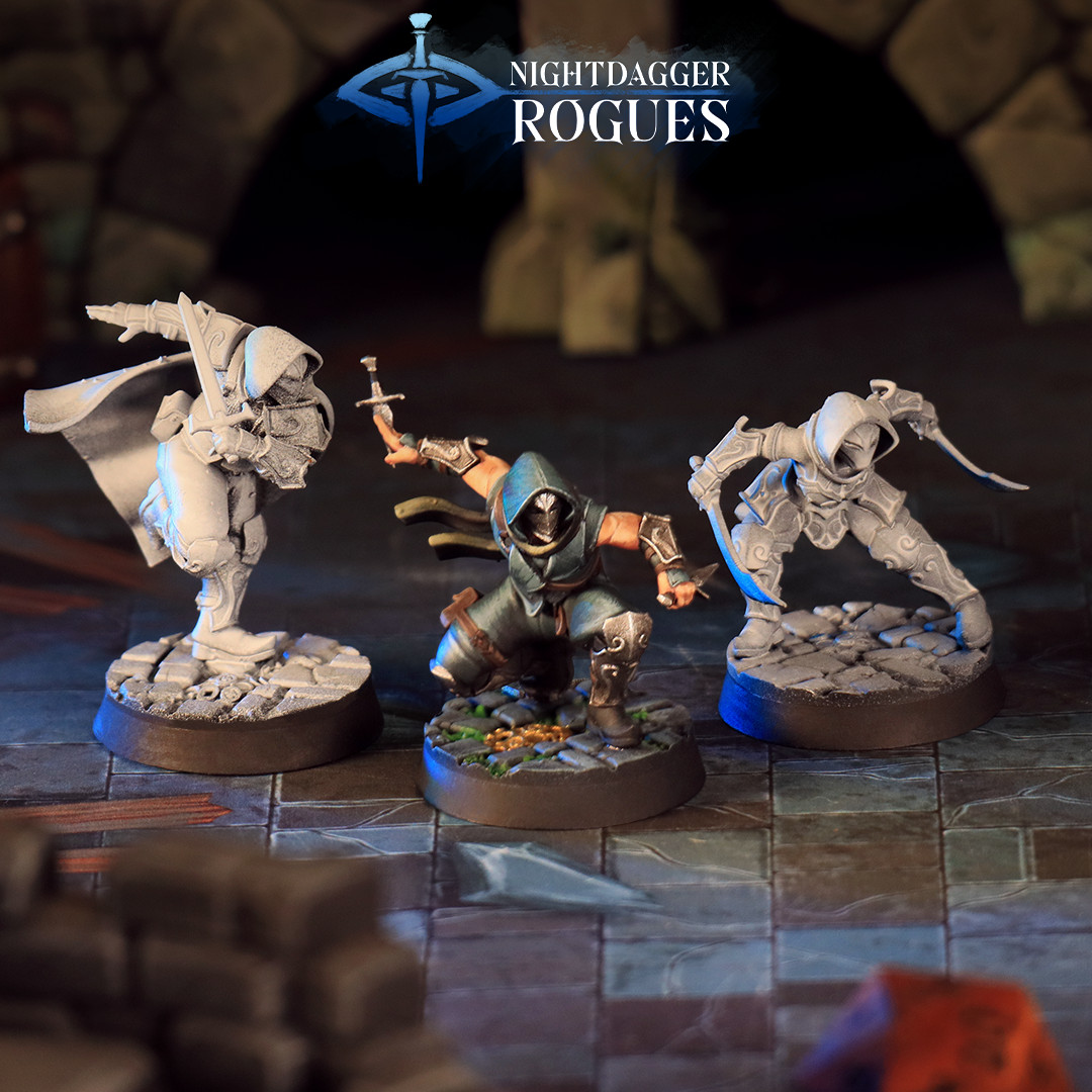 Masked Rogues | Dungeons and Dragons D&D 28-32mm Tabletop Miniatures