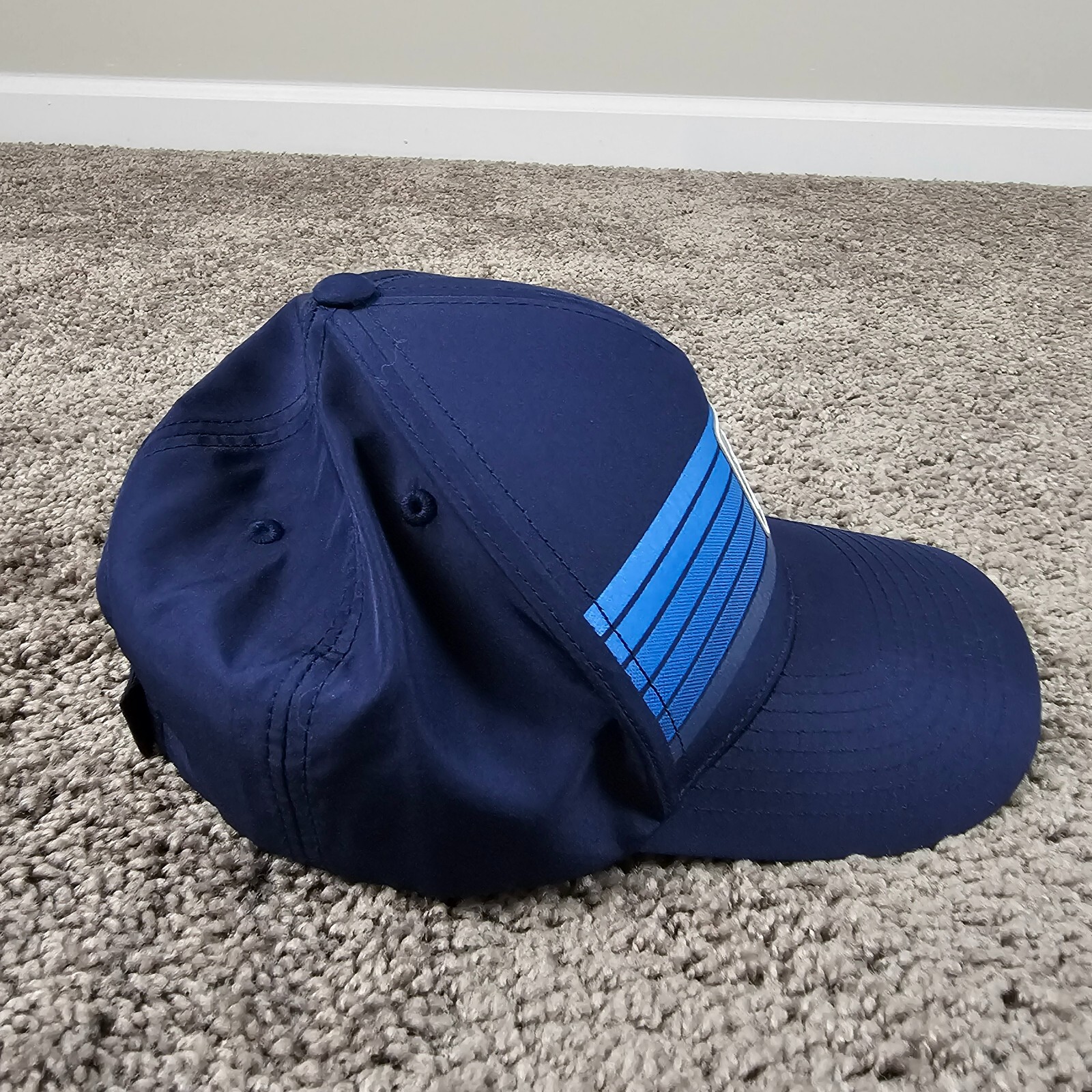 PGA Pro Series Cap Hat Strap Back Mens Adjustable Blue Golf Striped Lightweight