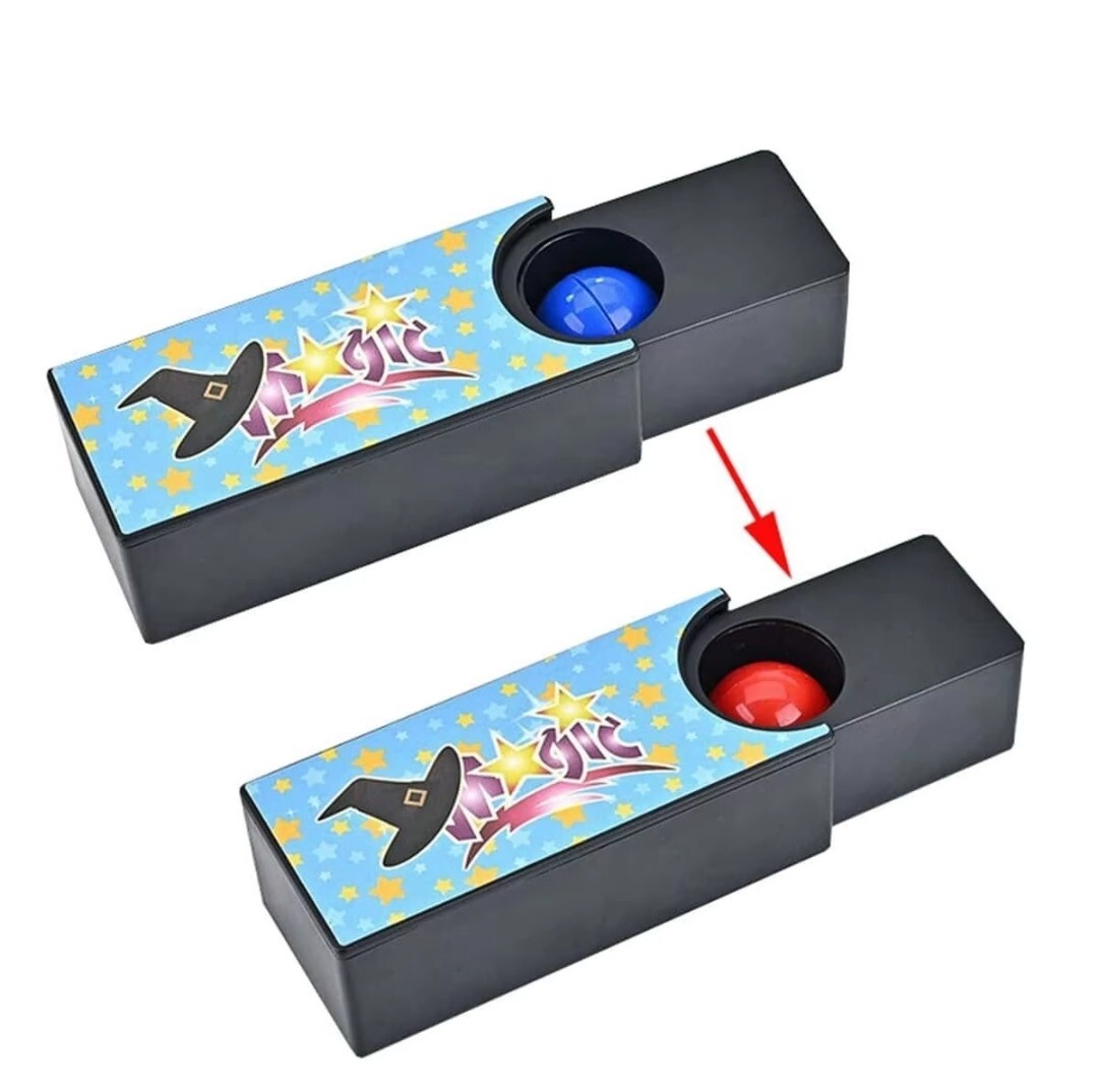Magic Trick Color Change Box Red to Blue Ball Beginner Magicians Prop