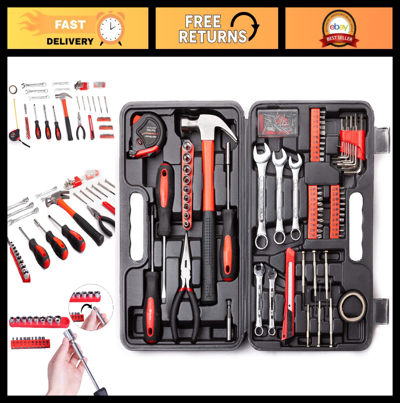 148-Piece Tool Set for Automotive & Household Repairs | Versatile DIY Kit in Mol