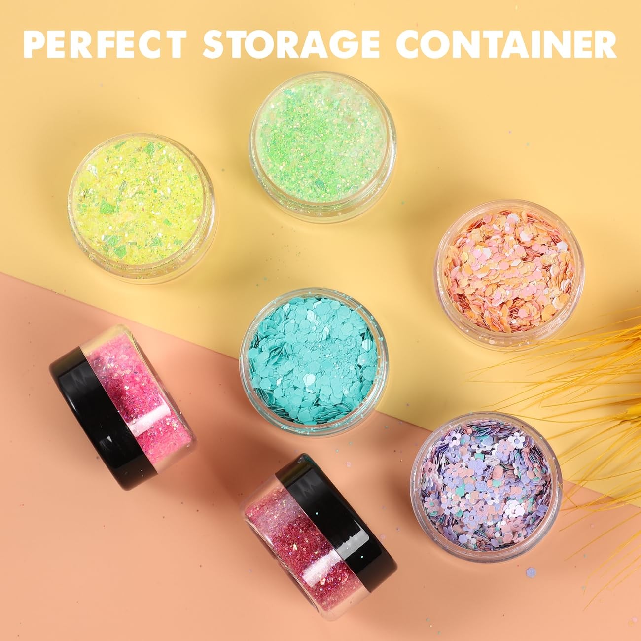 3 Gram Sample Containers with Lids, 50 Count Tiny 50 Count, Black