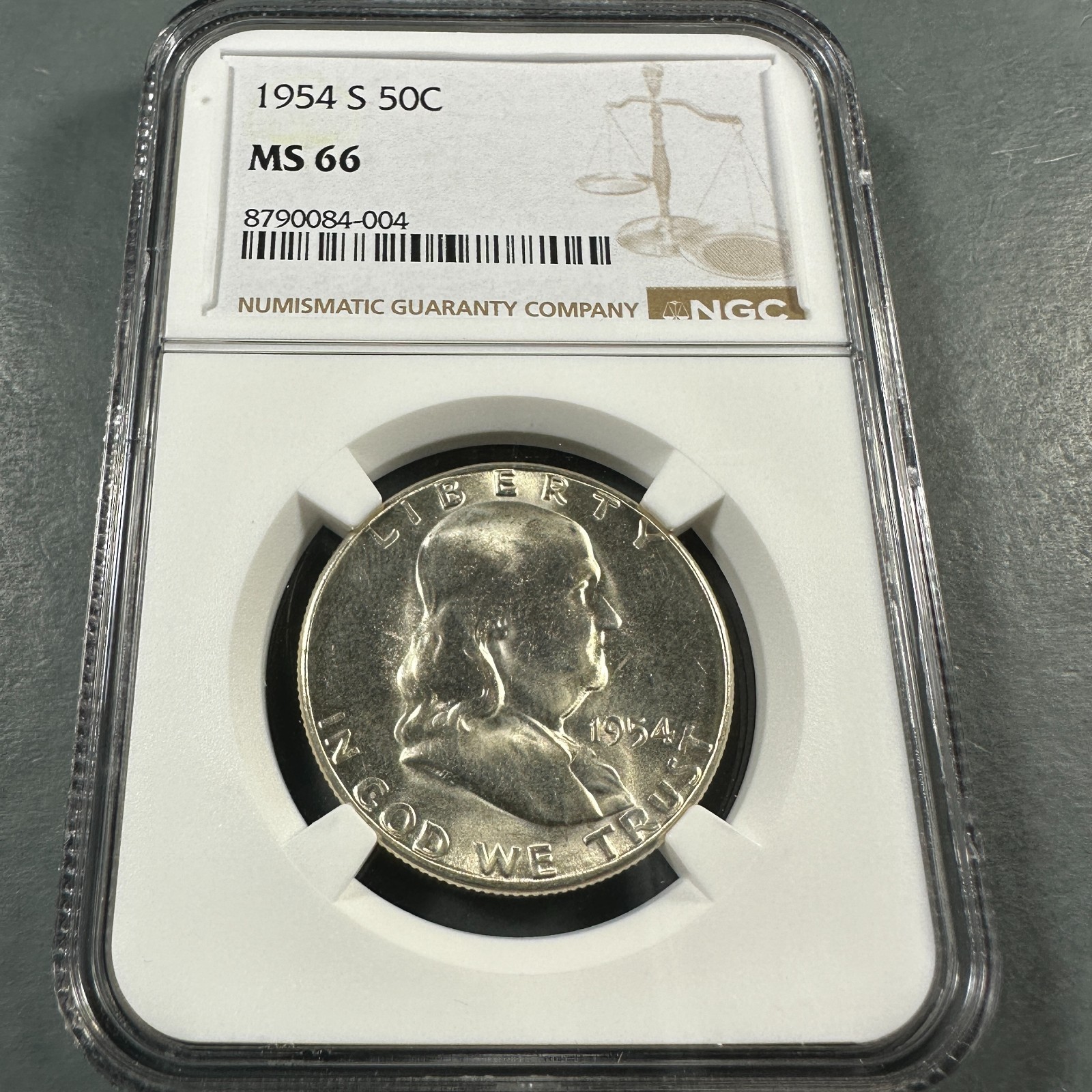 1954-S 50C Franklin Half Dollar NGC MS66 (90209)
