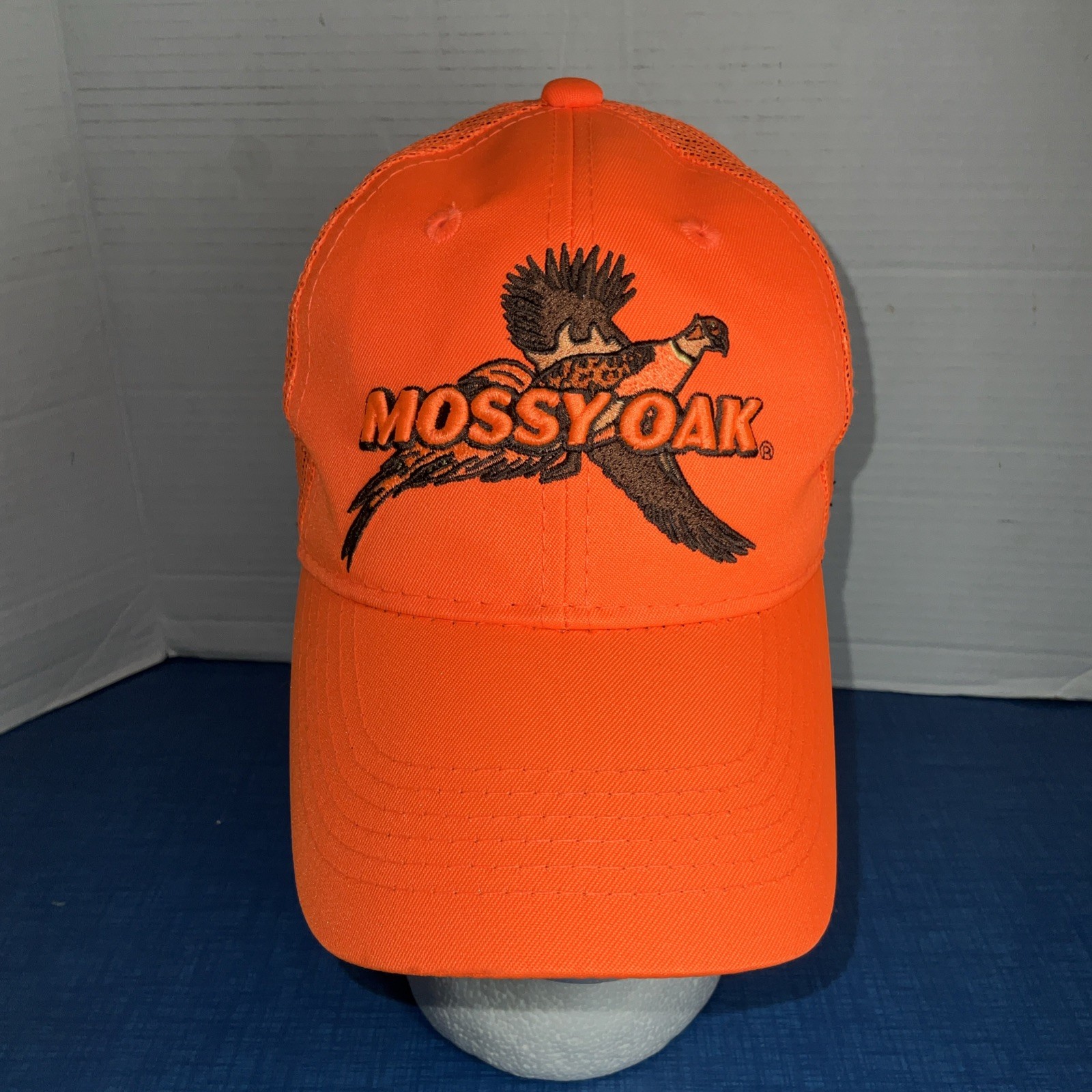 Mossy Oak Pheasant Mallard Bird Orange Hunting Hat Cap SnapBack Mesh