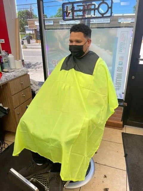 Glow Green And Black Salon Hair Cutting Barber Cape #B-31