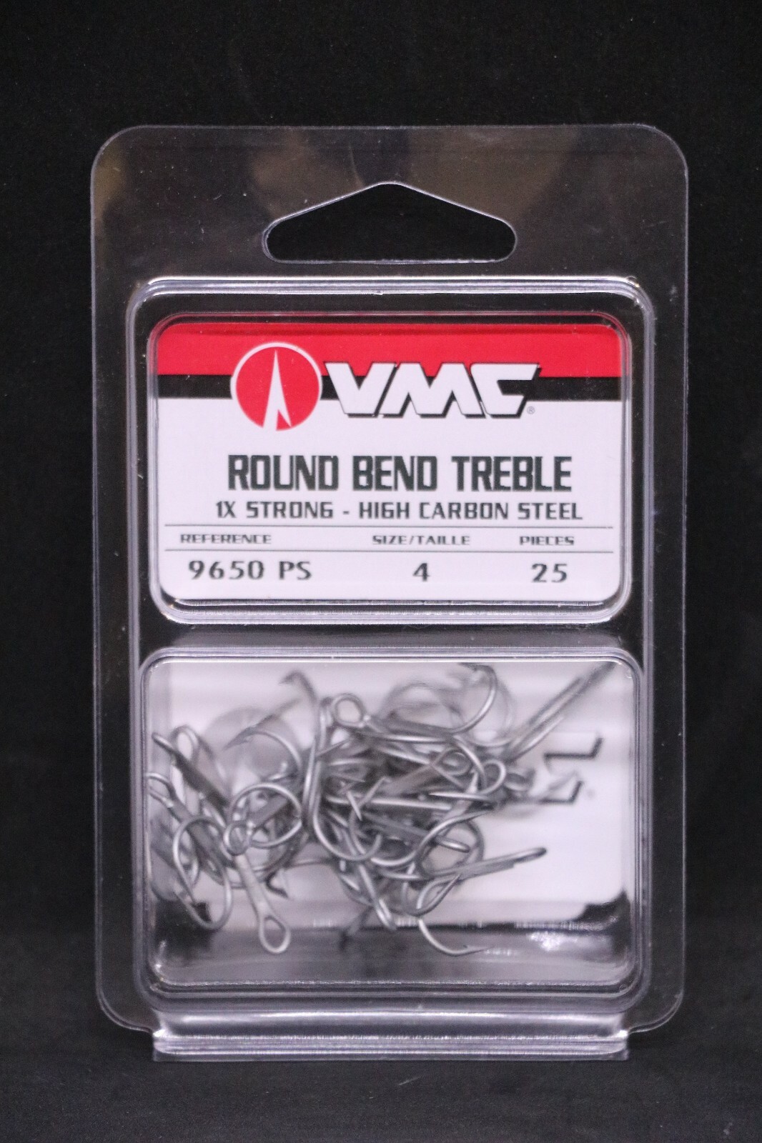 VMC 9650PS Perma Steel Treble Hooks - Size 4 - Pack of 25 - 9650 Carbon Hooks