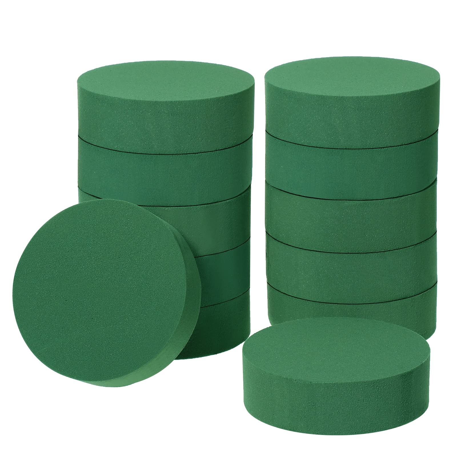 12 Pieces Round Floral Foam Wet Green Flower Foam DIY Flower Arrangement Kit ...
